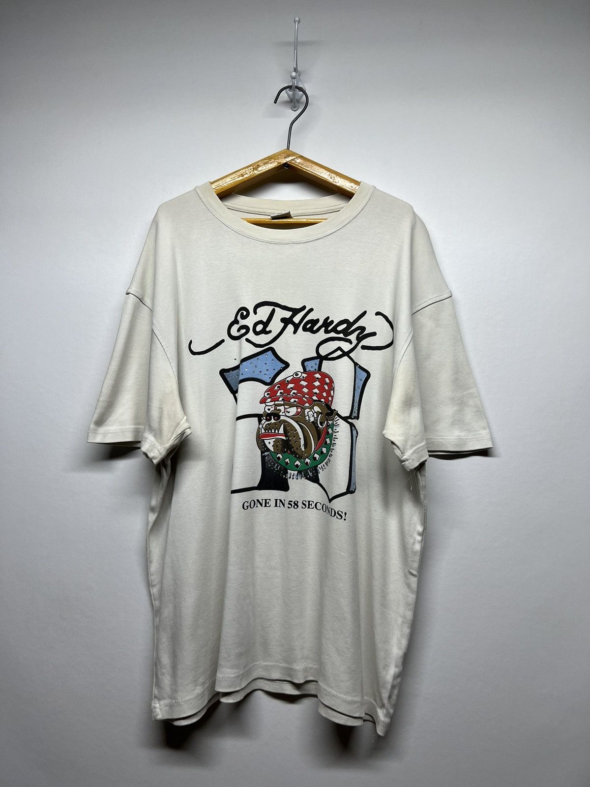 Ed Hardy Vintage Y2k Thrashed Ed Hardy Japan Dog 🐶 T-Shirt 00’s Size US XXL / EU 58 / 5 - 4 Thumbnail