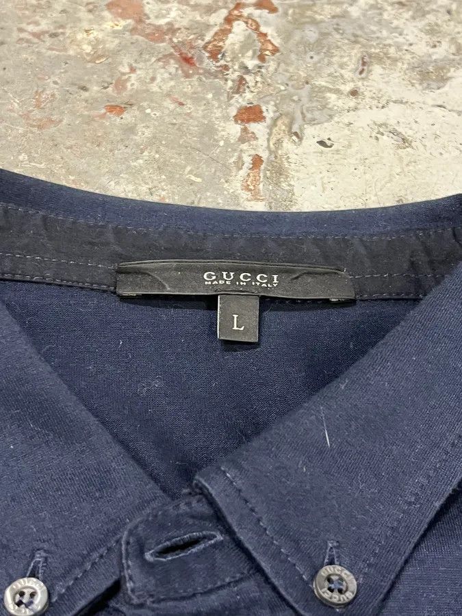 Designer × Gucci × Vintage 2000s Gucci Navy Minimalist Shirt Size US M / EU 48-50 / 2 - 6 Thumbnail