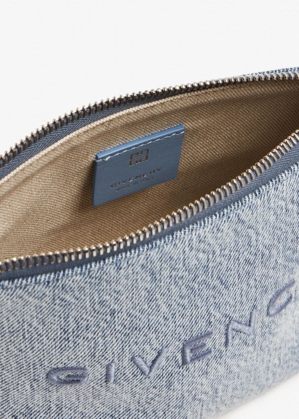 Givenchy o1srvl11e0125 Size: OS / Mini Denim Pouch in Blue Size ONE SIZE - 4 Thumbnail