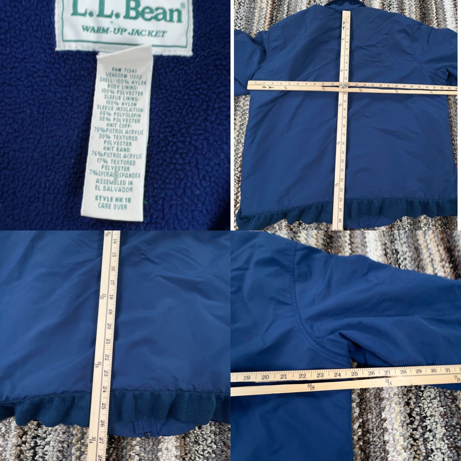 Vintage VINTAGE L.L. Bean Jacket Men Large Blue Bomber Coat Fleece Lined Wool? Size US L / EU 52-54 / 3 - 8 Thumbnail