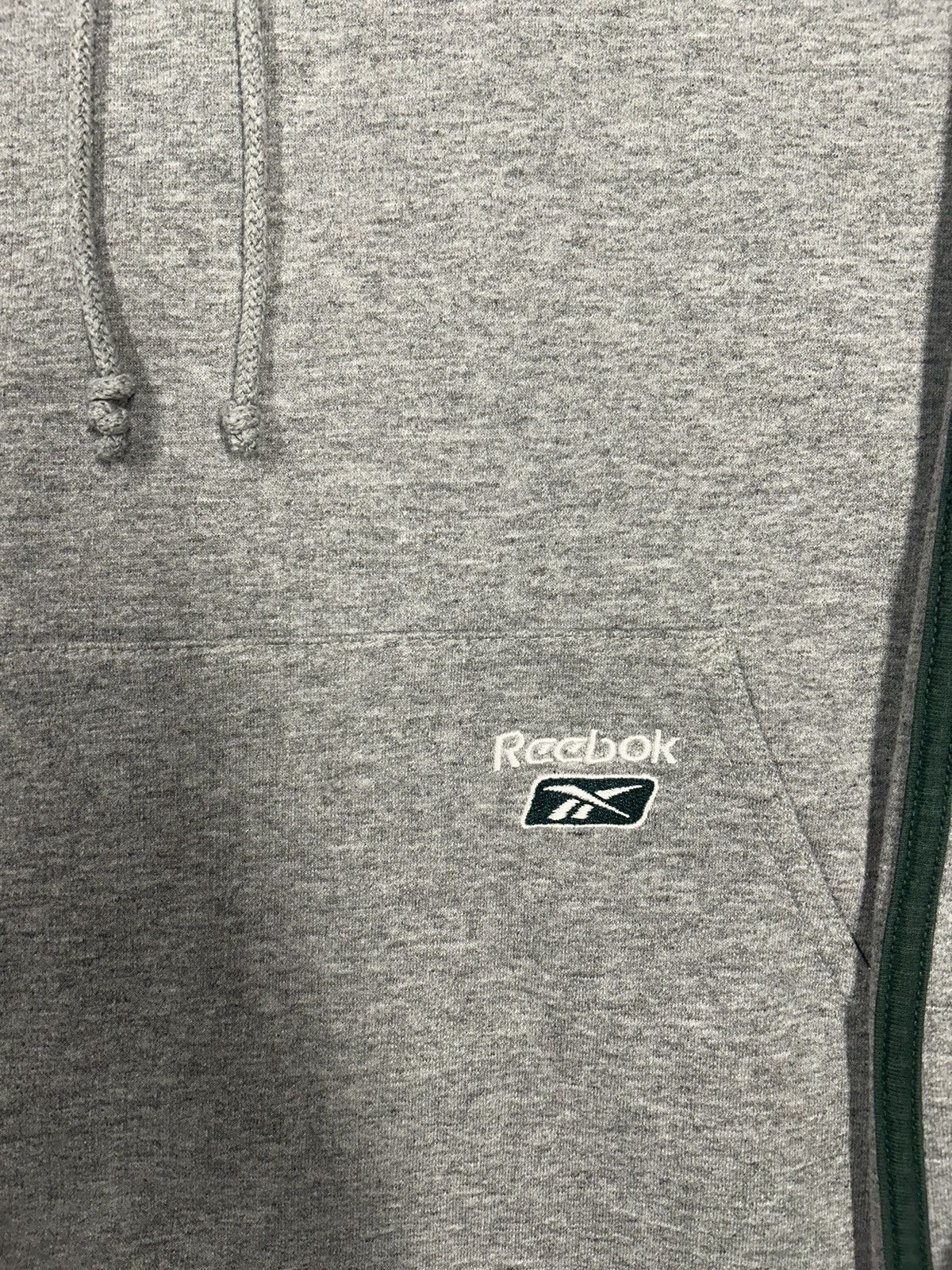 Reebok × Vintage Vintage 90s Y2K Grey Green Reebok Essential Pullover Hoodie Size US M / EU 48-50 / 2 - 2 Thumbnail