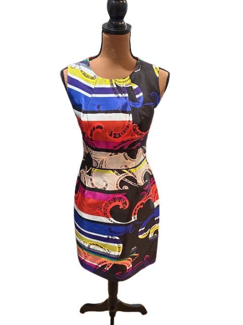 Trina Turk Black Mini Dress with Oversized Colorful Paisley Print Size M / US 6-8 / IT 42-44 - 1 Thumbnail