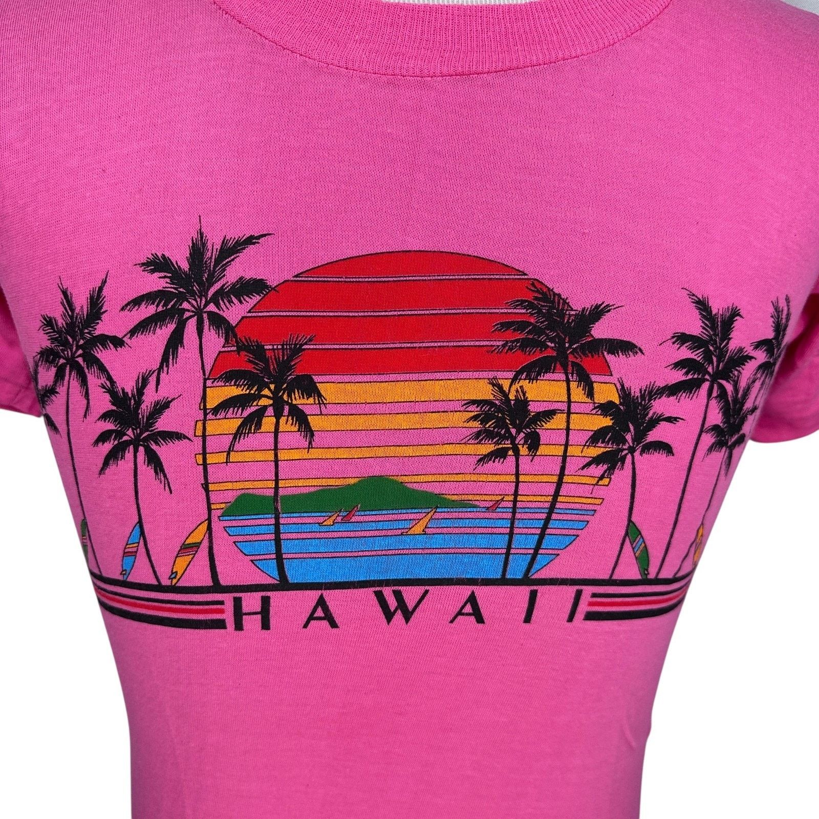 Other Vintage Hawaii Palm Trees T-Shirt Mens Large Pink 80s Sunset Size US L / EU 52-54 / 3 - 2 Thumbnail