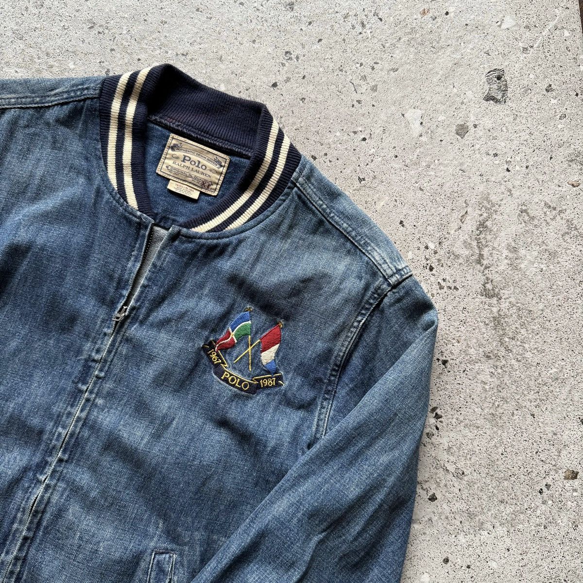 Polo Ralph Lauren Polo Ralph Lauren Vintage Denim Bomber Jacket Flags Logo Size US L / EU 52-54 / 3 - 3 Thumbnail