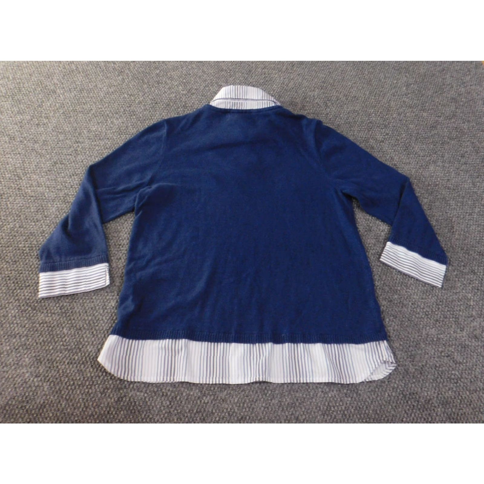 Vintage Alfred Dunner Sweater Medium Blue Pullover Raglan Sleeve Collared Knit Stretch Women M Size M / US 6-8 / IT 42-44 - 6 Thumbnail