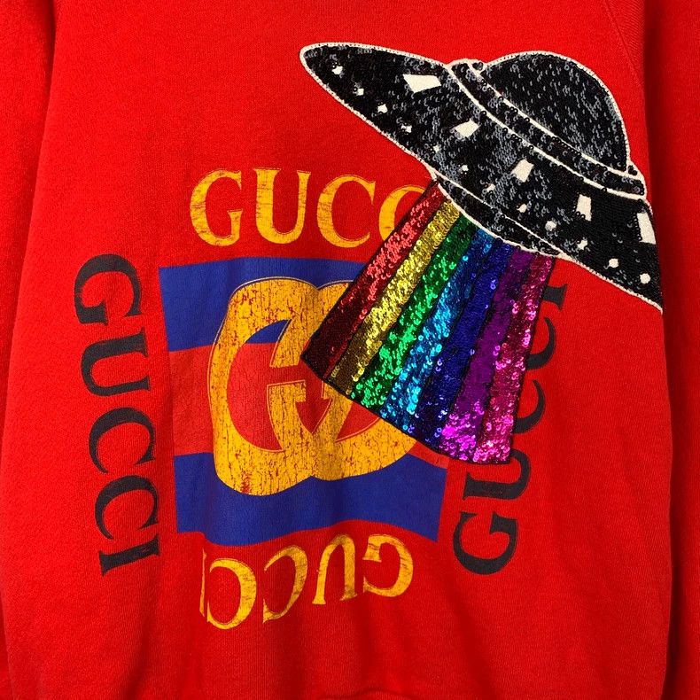 Gucci Gucci Red logo printed flying saucer sequin round-neck long Size US XS / EU 42 / 0 - 4 Thumbnail