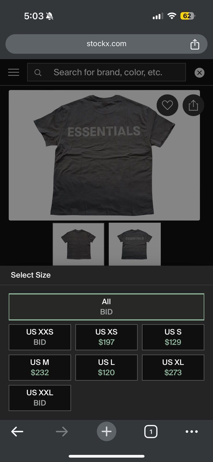Fear of God 💥Fear of God Essentials 3M Logo Boxy Tee Black SZ Medium Size US M / EU 48-50 / 2 - 10 Thumbnail