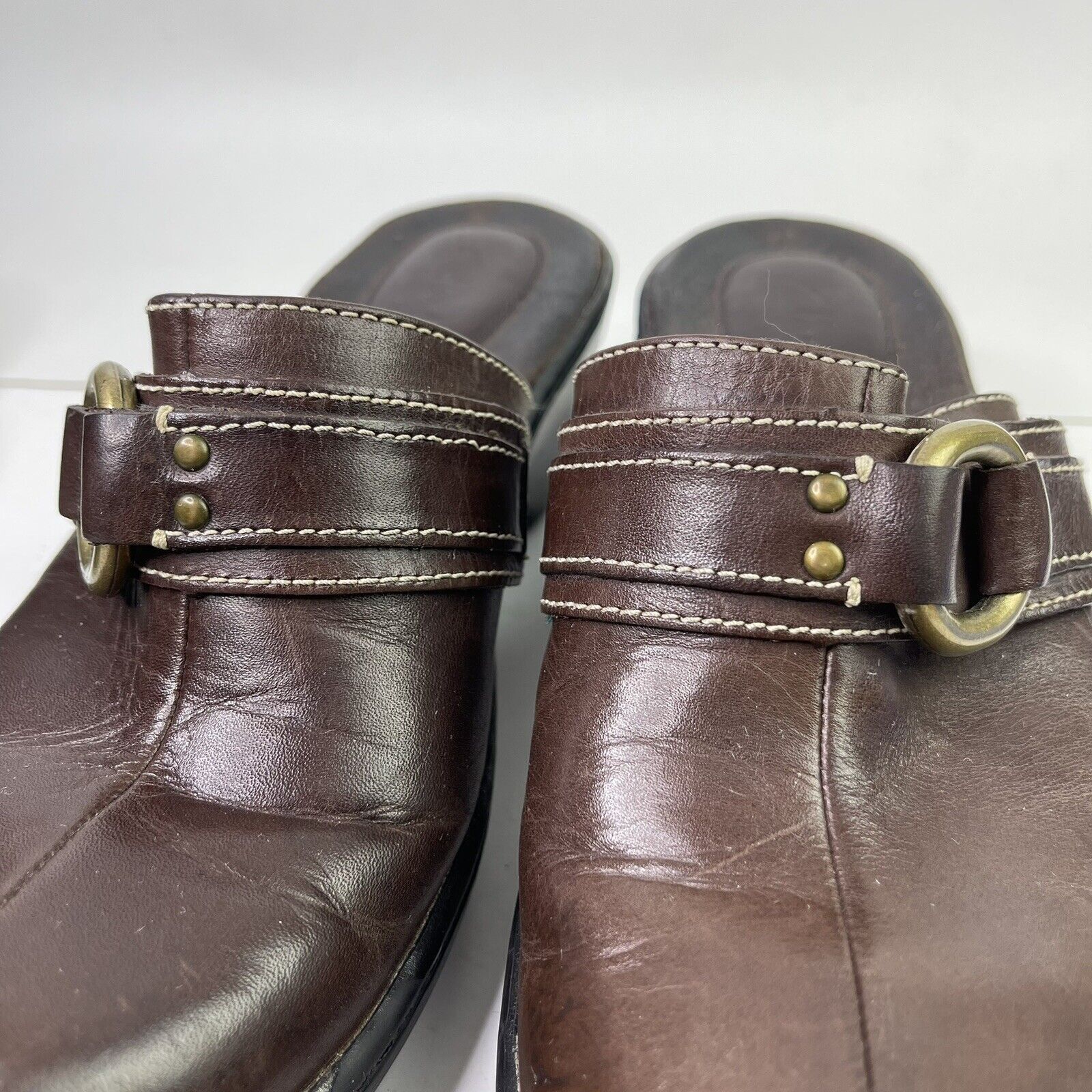 Clarks Clarks Women Clogs Brown Comfort Shoes Sz 8 M Heel Leather Size US 8 / IT 38 - 8 Thumbnail