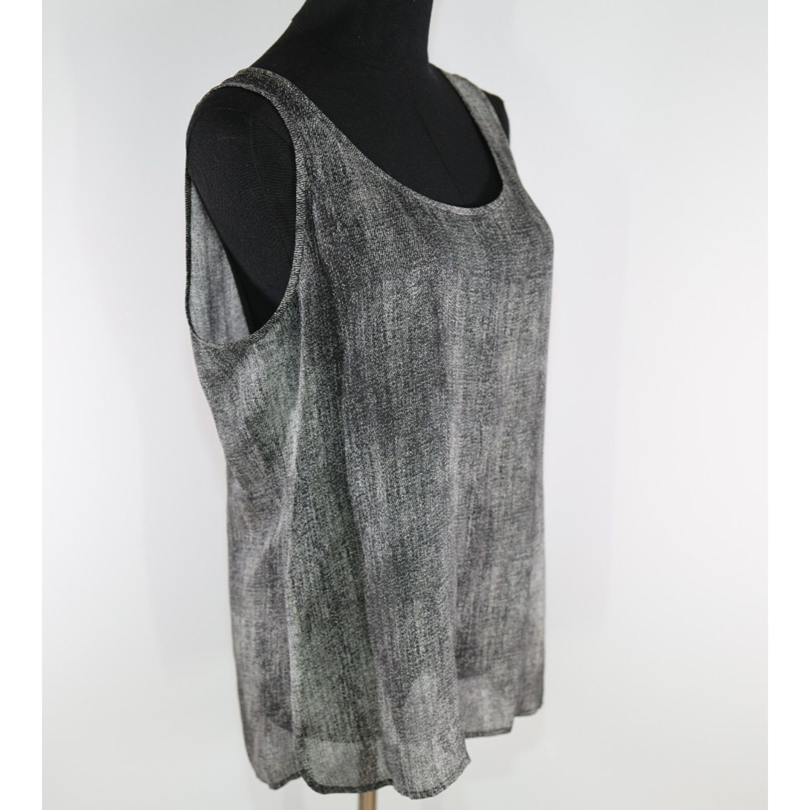 Eileen Fisher NWoT EILEEN FISHER 100% Silk Hazy Printed Tank Top Sz M $258 Size M / US 6-8 / IT 42-44 - 4 Thumbnail