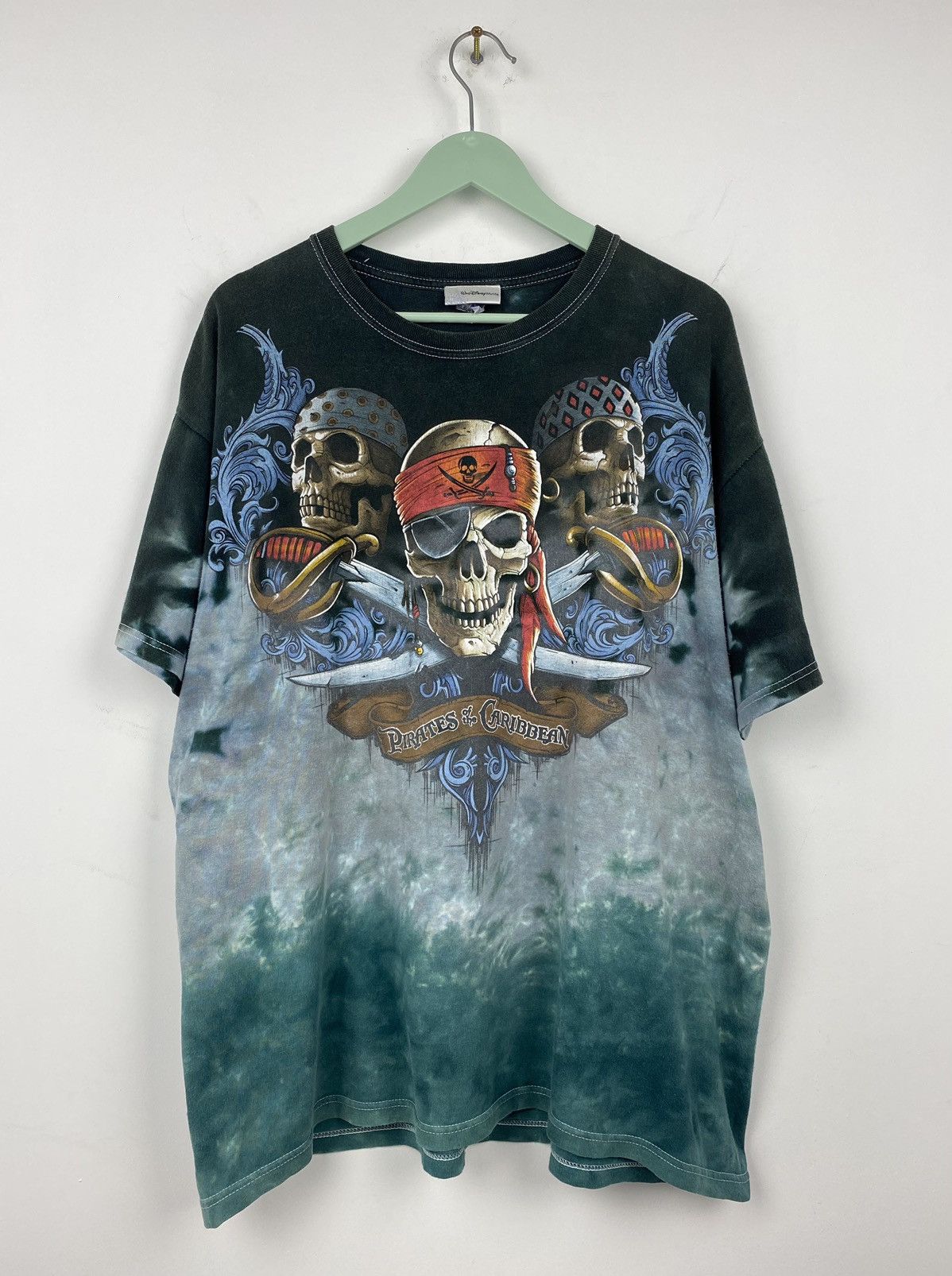 Vintage Pirates Of The Caribbean Disney T Shirt Tie Dye Tee