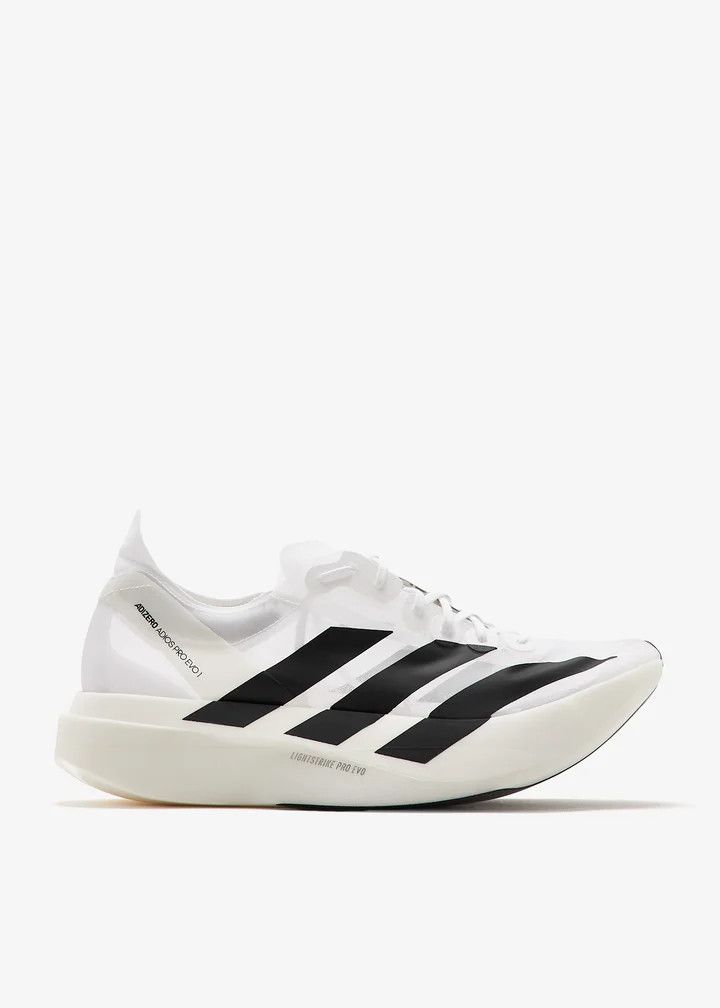 Adidas o1mle0426 Adizero Crystal Low-Top Sneakers in White/Black Size US 9 / EU 42 - 1 Thumbnail
