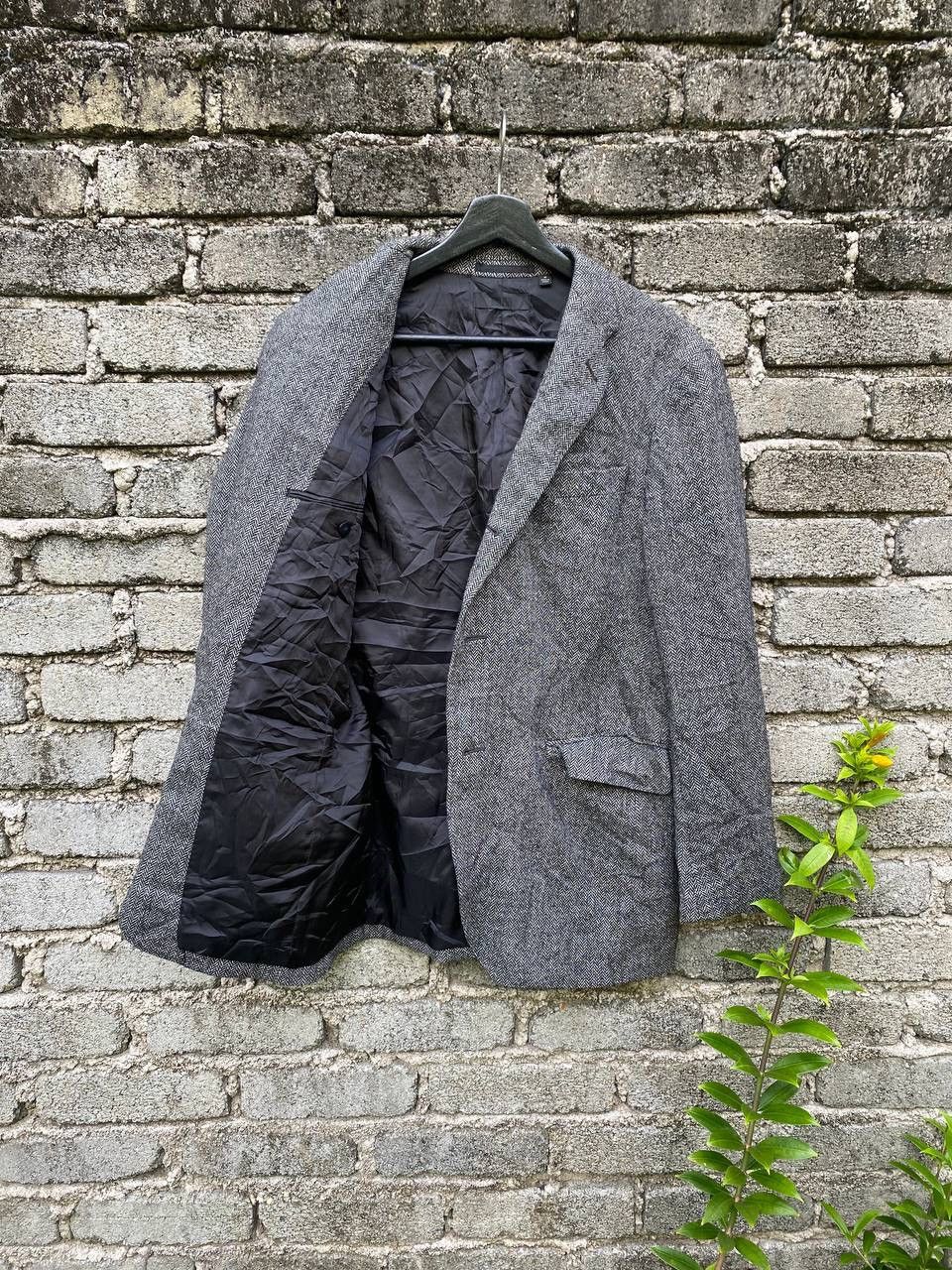 Uniqlo Uniqlo Grey Herringbone Wool Blazer Size US M / EU 48-50 / 2 - 8 Thumbnail