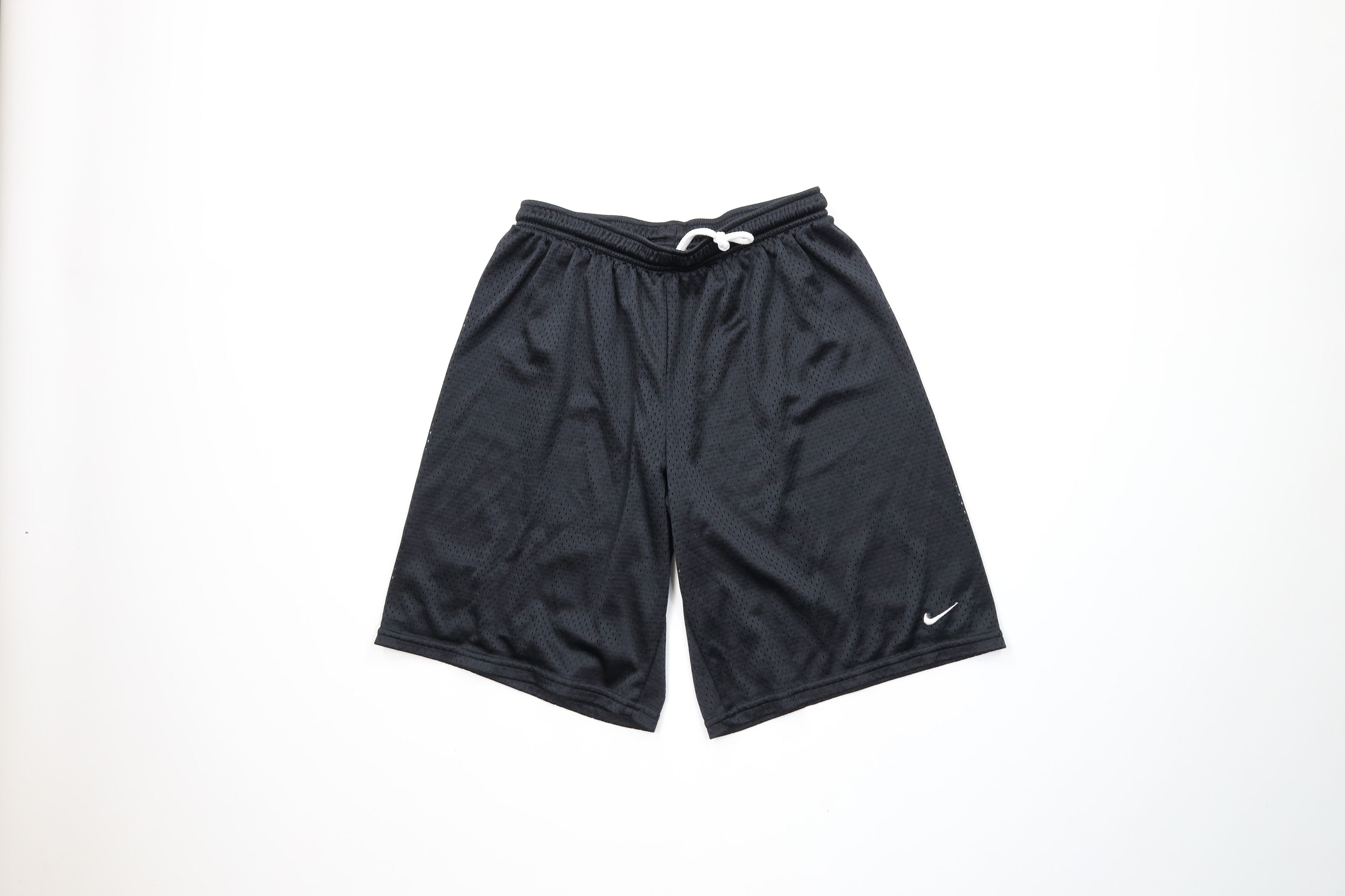 Nike × Vintage Vintage 90s Y2K Nike Scott Mini Swoosh Mesh Shorts Black Size US 30 / EU 46 - 1 Thumbnail