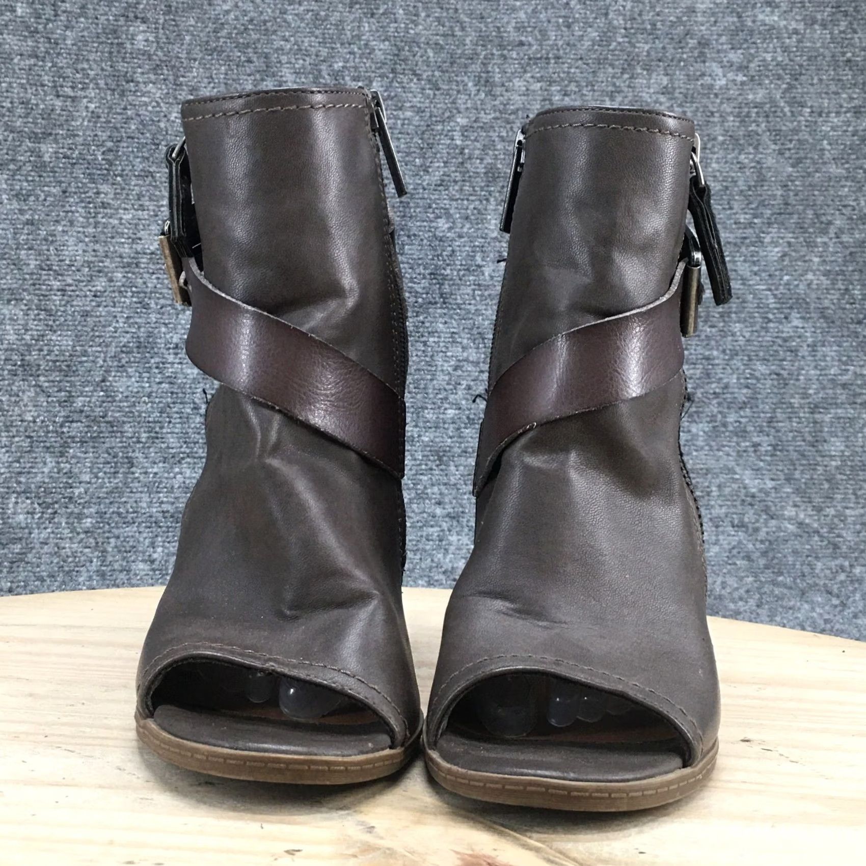 Dolce Vita DV Dolce Vita Boots Womens 6 Teisha Open Toe Zip Slingback Bootie Brown Heels Size US 6 / IT 36 - 6 Thumbnail