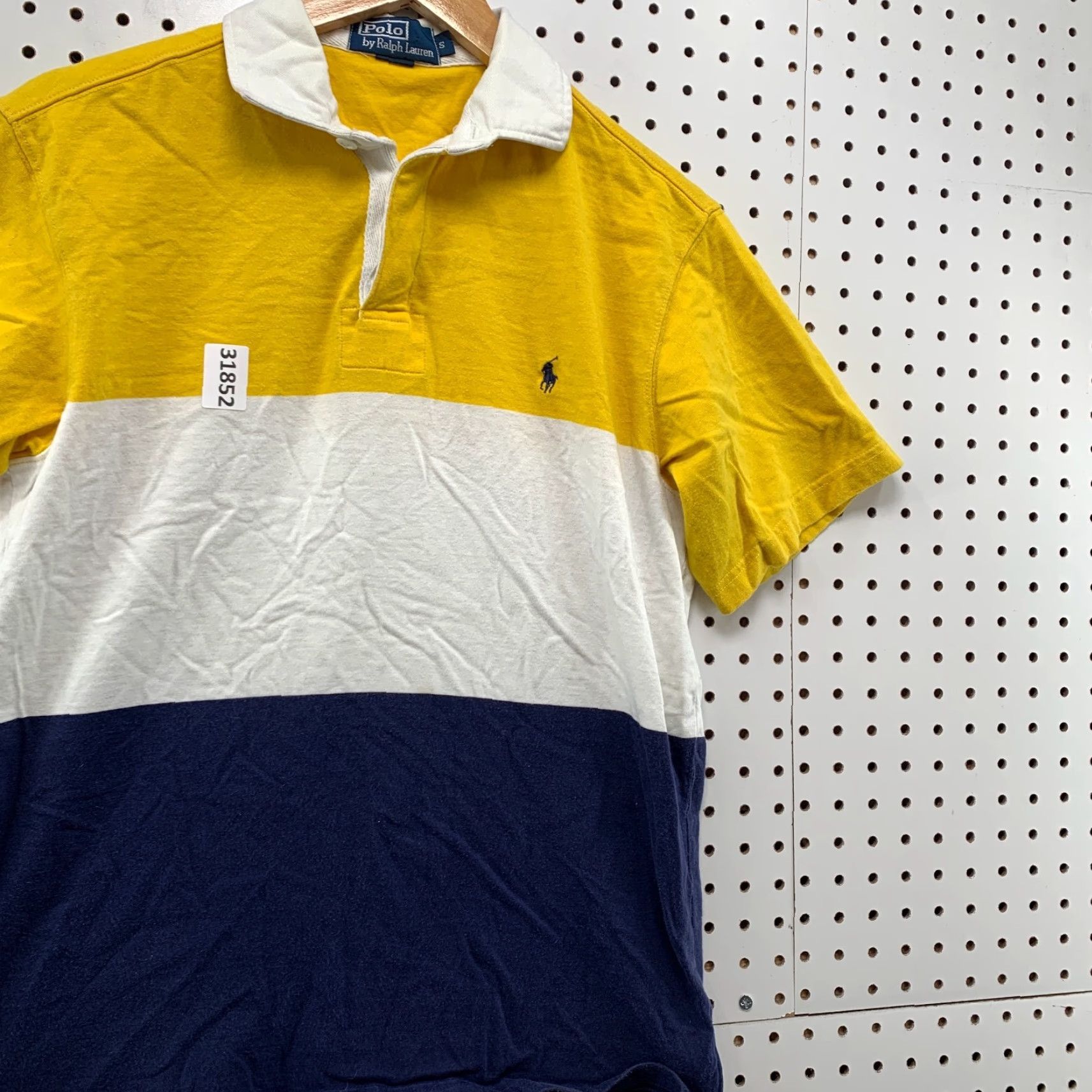 Polo Ralph Lauren Vintage Polo Ralph Lauren Rugby Shirt Mens Small Yellow White Striped Preppy Polo Shirt Men S Yellow Striped Rugby Shirt Size US S / EU 44-46 / 1 - 4 Thumbnail