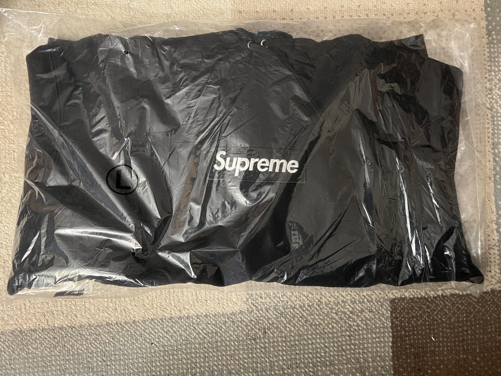 image of New Supreme Box Logo Hooded Sweatshirt (Fw23) Black Large, Men's