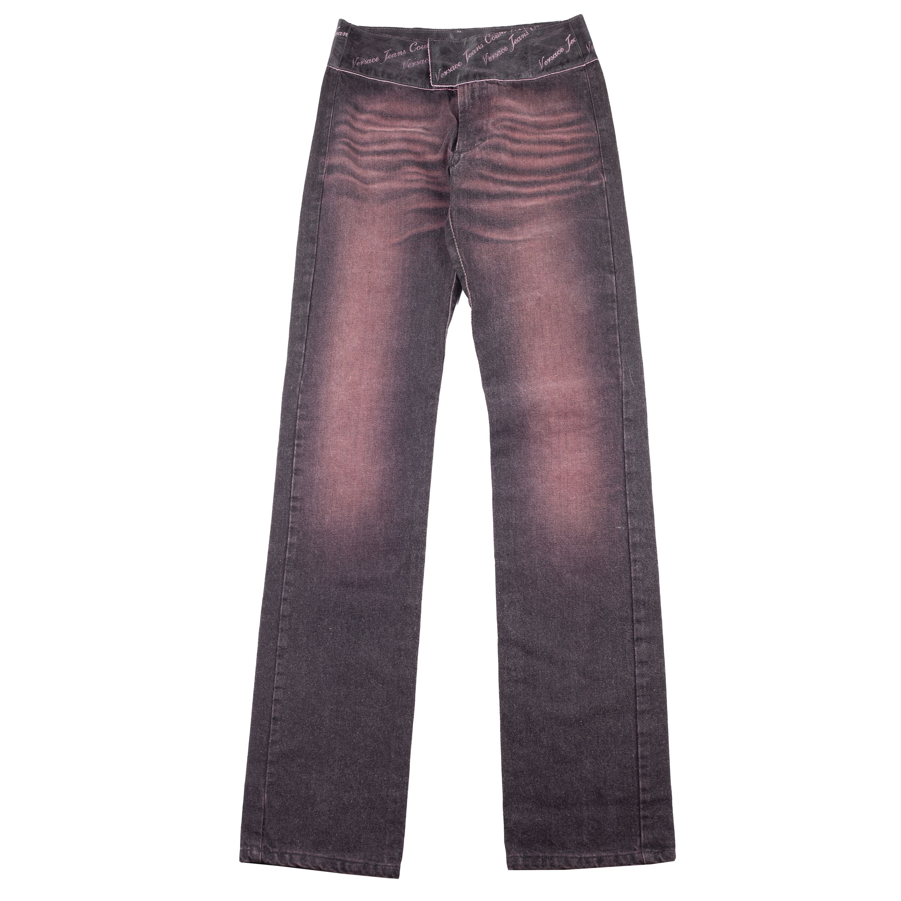 Versace Jeans Couture Versace Jeans Couture Black/Pink Acid Vintage Jeans Size 27" / US 4 / IT 40 - 1 Thumbnail