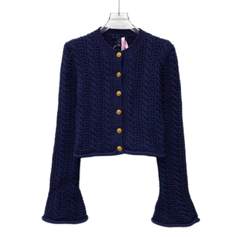 Louis Vuitton Louis Vuitton Blue Knit Cardigan Coat Size US S / EU 44-46 / 1 - 1 Thumbnail