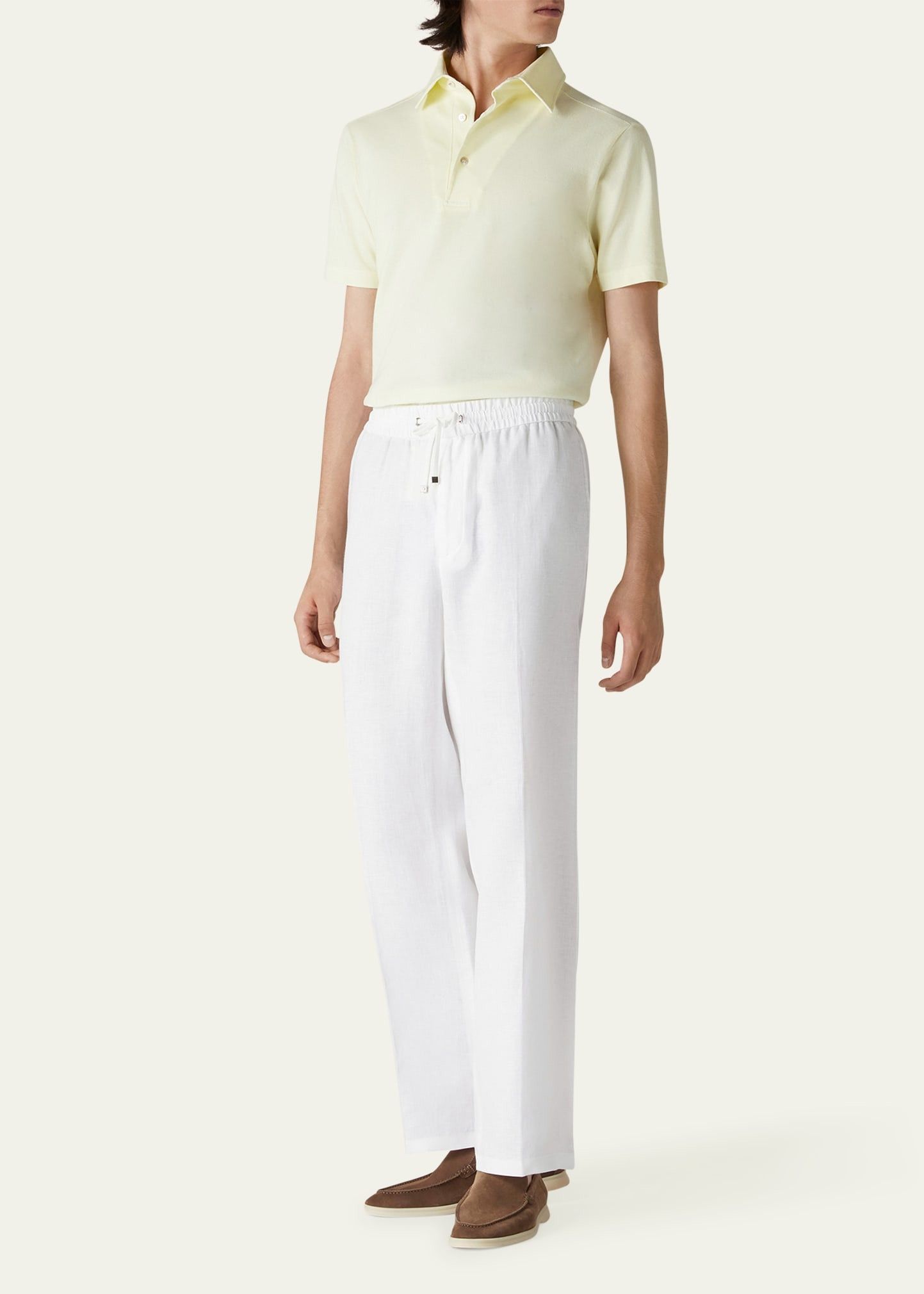 Loro Piana o1w1db10125 FAN5407 Polo Shirt in Ivory Size US M / EU 48-50 / 2 - 2 Thumbnail