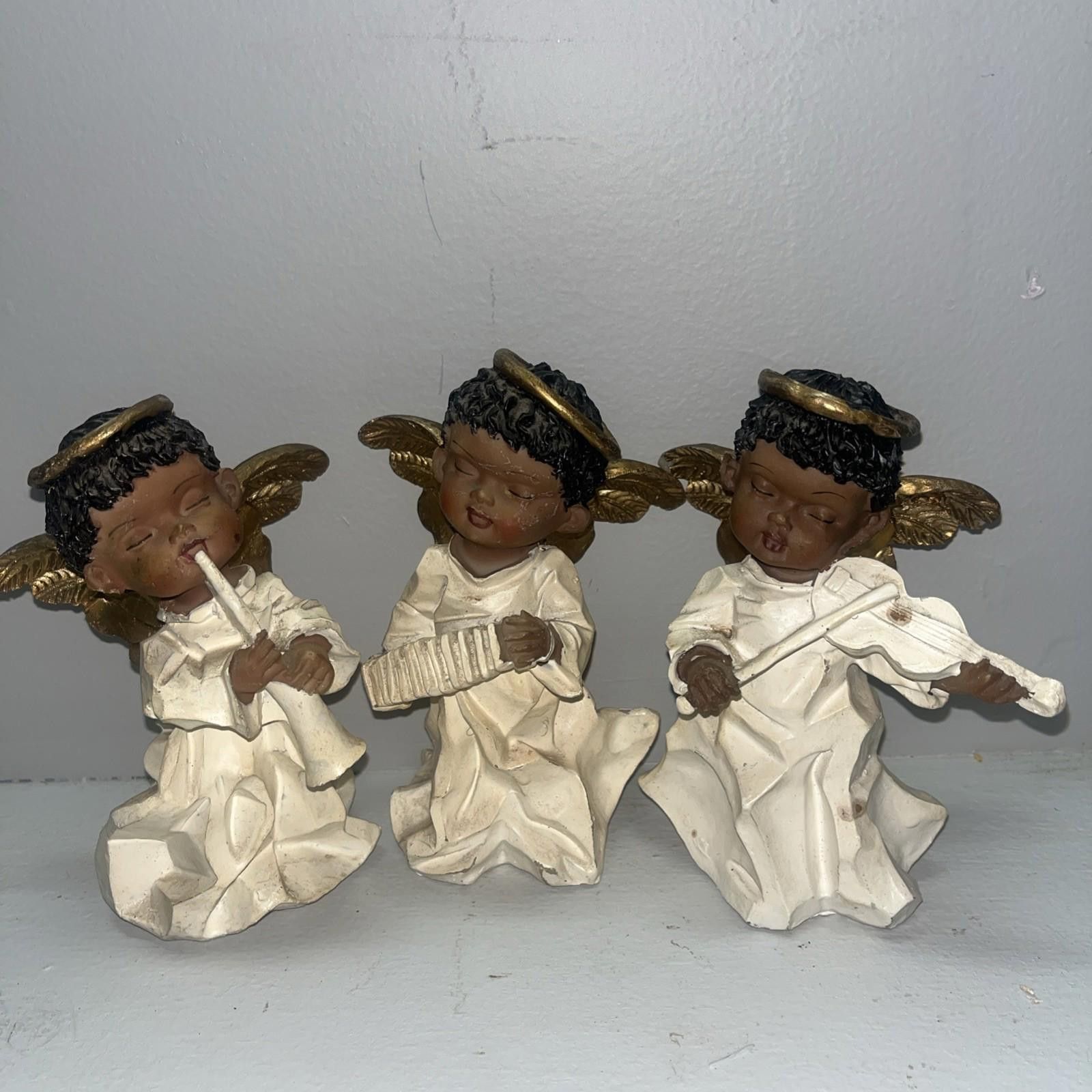 The Unbranded Brand Lot Of 3 African American Child Angels Figurine Size ONE SIZE - 1 Thumbnail