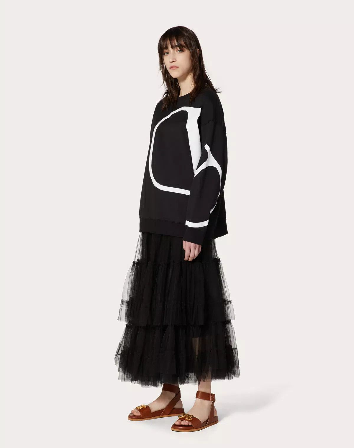 Valentino o1s1wg110625 Logo Sweatshirt in Black Size XXS / US 00 / IT 34 - 2 Thumbnail