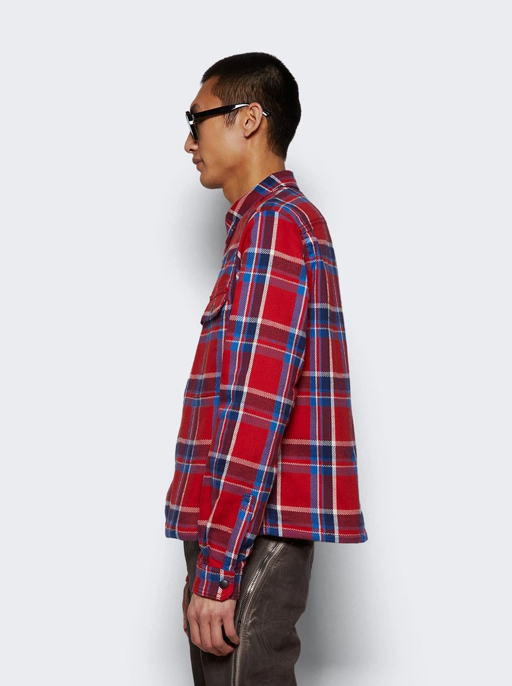 Rick Owens o1mle0226 Woven Cropped Outershirt in Red Size US M / EU 48-50 / 2 - 3 Thumbnail