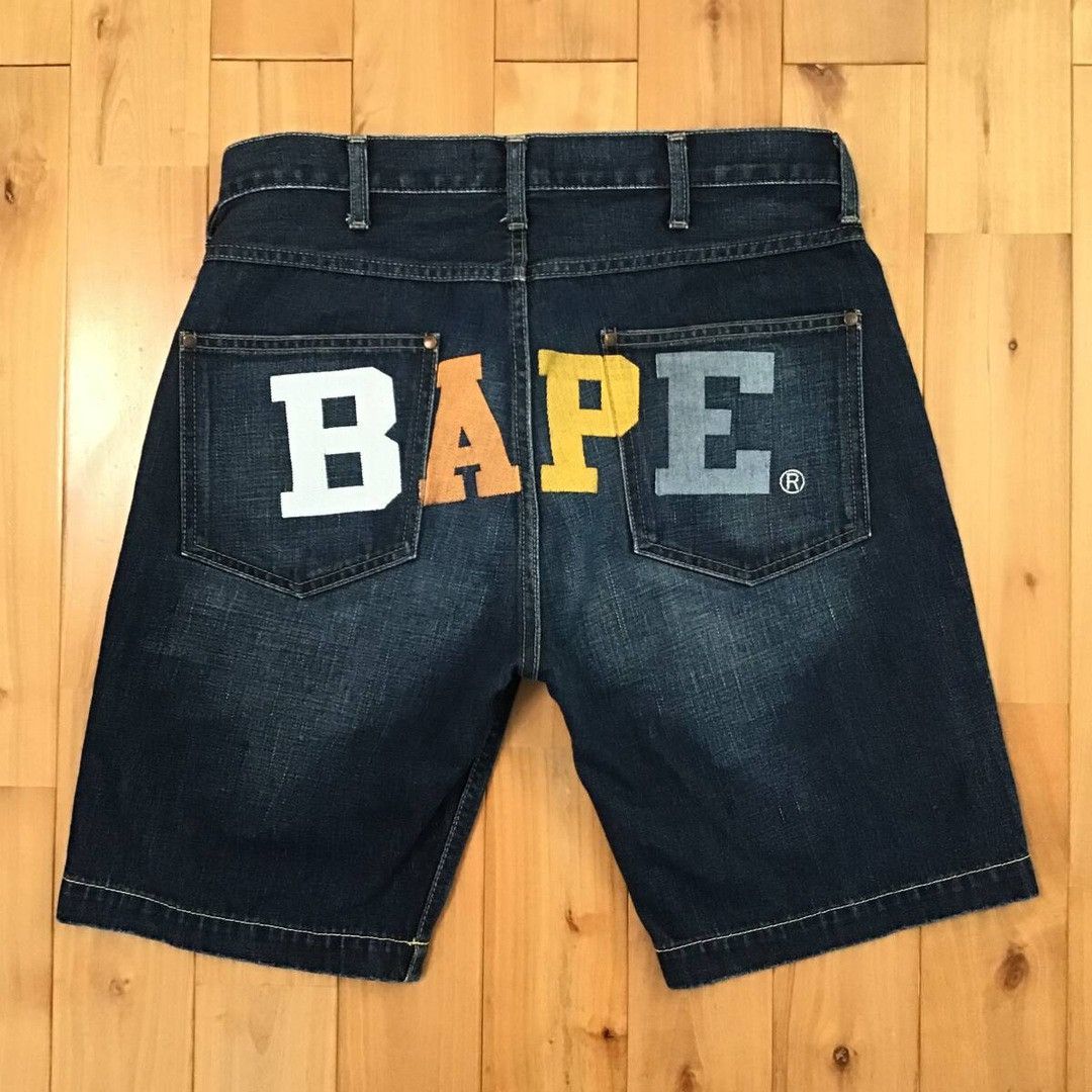 パンツ A Bathing Ape Back Logo Denim Short Pant BAPE STA LOGO Denim Shorts a bathing ape star Size S | eBay