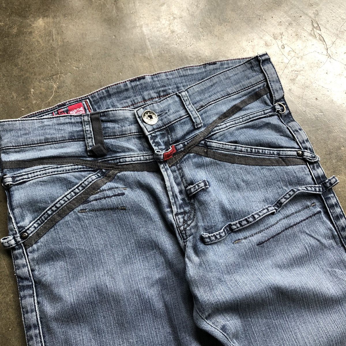 Marithe + Francois Girbaud × Vintage Marithe Francois Girbaud Flare Jeans 🍒 Size US 33 - 3 Thumbnail