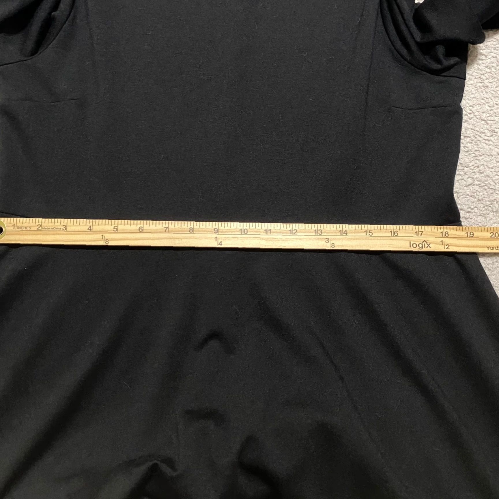 Gap Gap Dress Womens 18 Black Midi 3/4 Sleeve Round Neck A-Line Gap Size 40" / US 18 - 7 Thumbnail