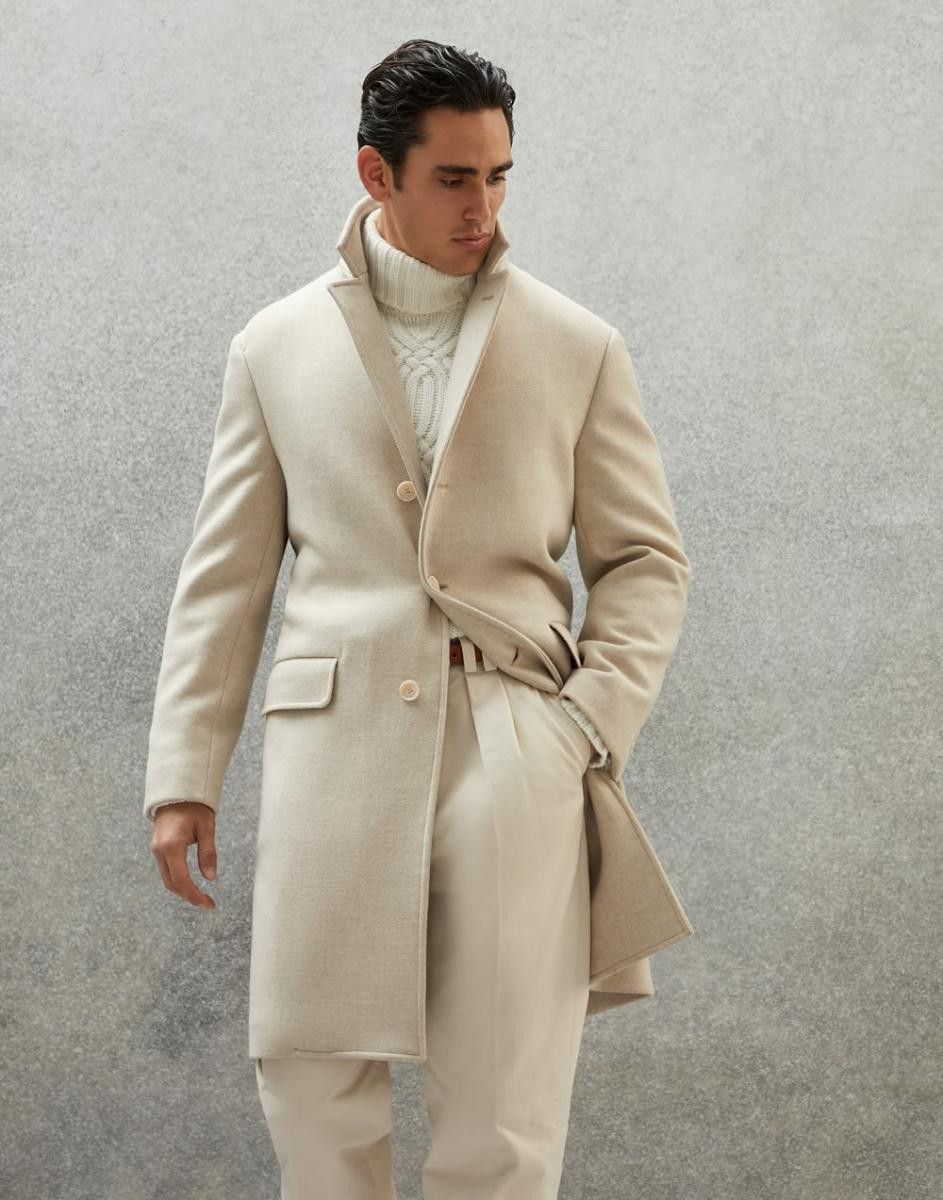 Brunello Cucinelli Overcoat in Beige Size US XL / EU 56 / 4 - 1 Thumbnail