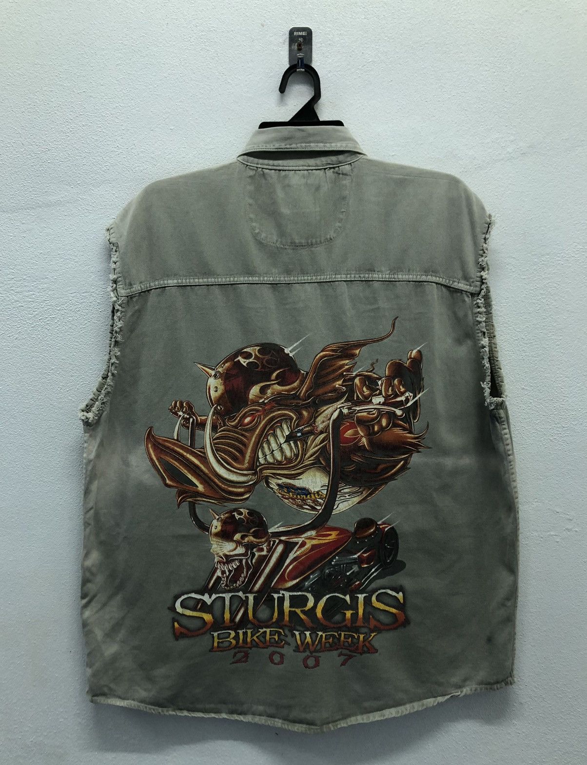 Sturgis Bike Week Cutoff Biker Size L Biker Design Jacket
