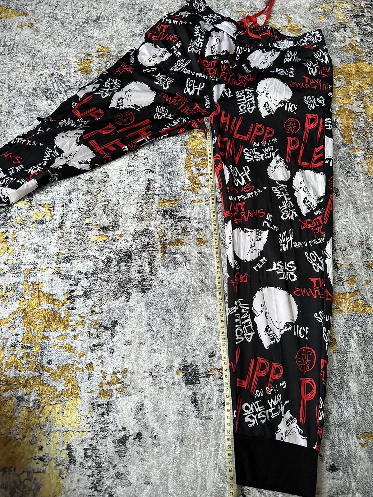 14th Addiction CRAZY FASHION SKULL LIKE MADPUNKS PANTS IF6WAS9 PUNK STYLE Size US 33 - 12 Thumbnail