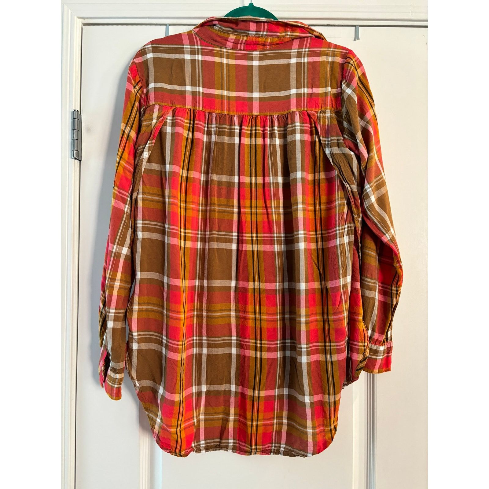 Wrangler Wrangler Womens Orange Plaid Button Down Shirt Size Large Size L / US 10 / IT 46 - 3 Thumbnail