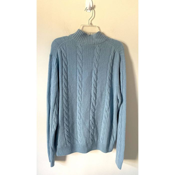 Raffi Linea Uomo Raffi Australia Cashmere Quarter Zip Sweater Blue Medium