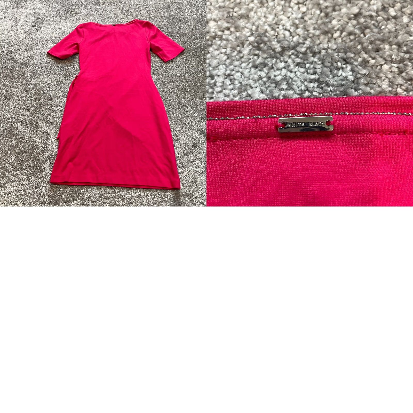 White House Black Market VINTAGE? No. White House Black Market Dress Women's Short Sleeve Pink XS Knit Belted Zipper Knee Length Round Neck Size 26" / US 2 / IT 38 - 9 Thumbnail