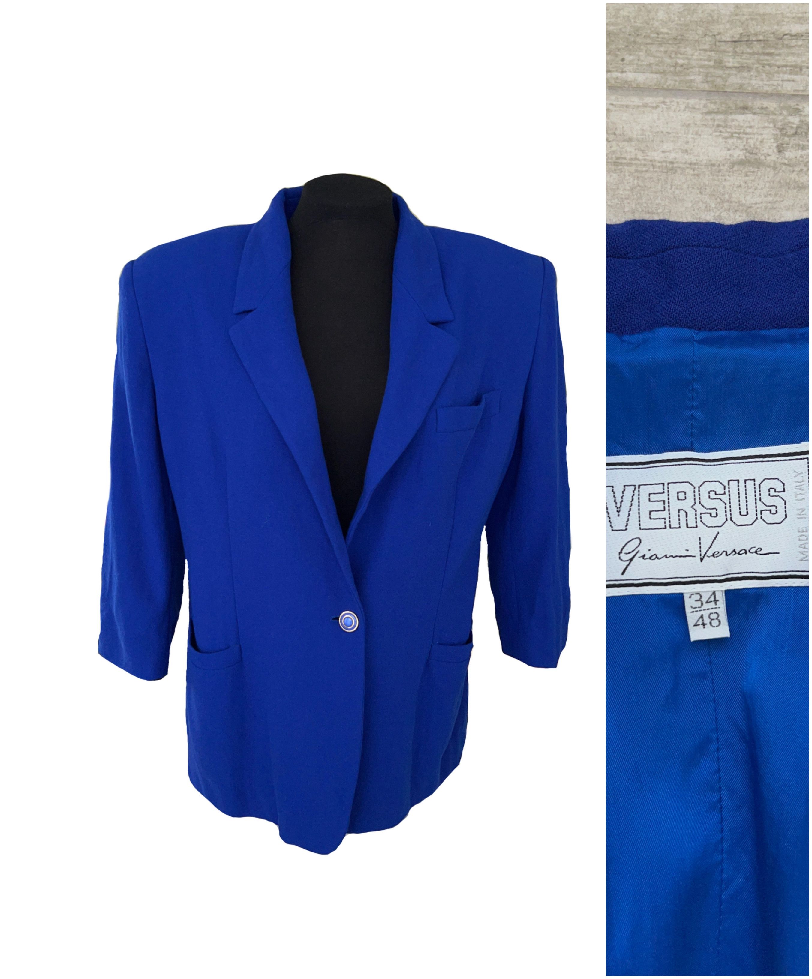 Versace × Versus Versace × Vintage Womens Versus Gianni Versace Wool Blazer Jacket Size 34 / 48 Size XL / US 12-14 / IT 48-50 - 1 Thumbnail