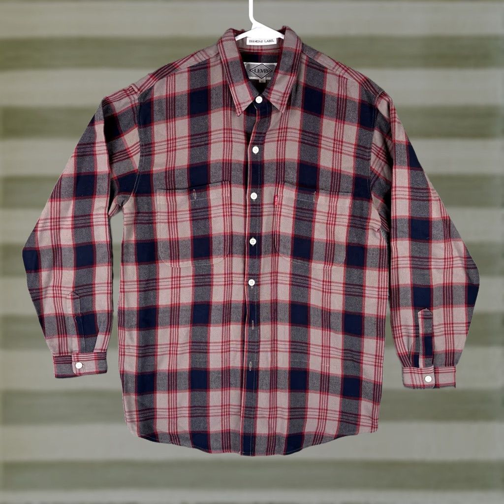 Levi's VINTAGE Levi's Diamond Label Button Up Shirt Mens XL Plaid 70s Pockets Read Size US XL / EU 56 / 4 - 1 Thumbnail
