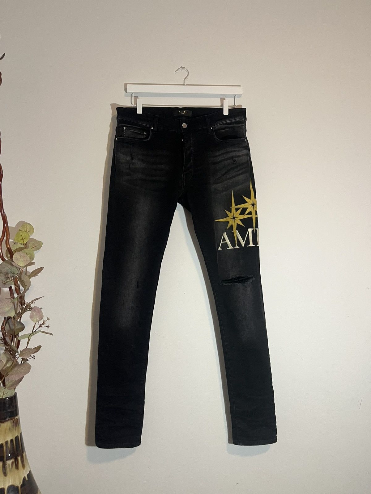 Amiri Starburst Appliqué Skinny Jeans