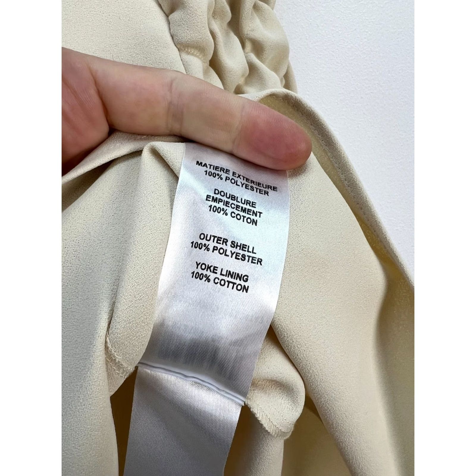 Vintage See By Chloe Beige V-Neck Blouse Ruched Short Sleeve Women’s Size 42 L Beige Blouse Womens V-Neck Short Sleeve See By Chloe Size L / US 10 / IT 46 - 8 Thumbnail