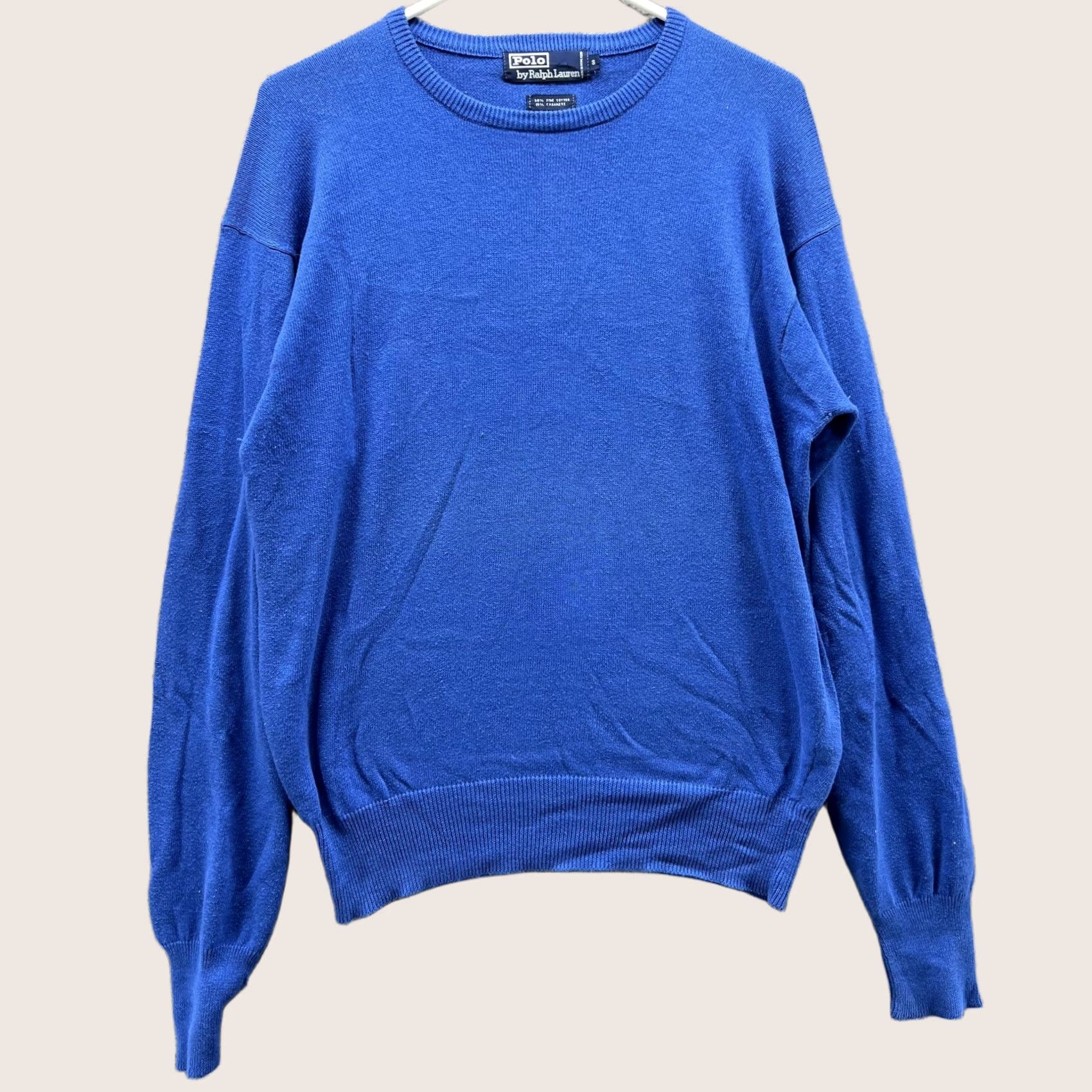 Polo Ralph Lauren Polo Ralph Lauren Sweater Men Small Blue Cashmere Cotton Crew Neck Pullover All Seasons Logo Vintage: No Mens Size US S / EU 44-46 / 1 - 1 Thumbnail