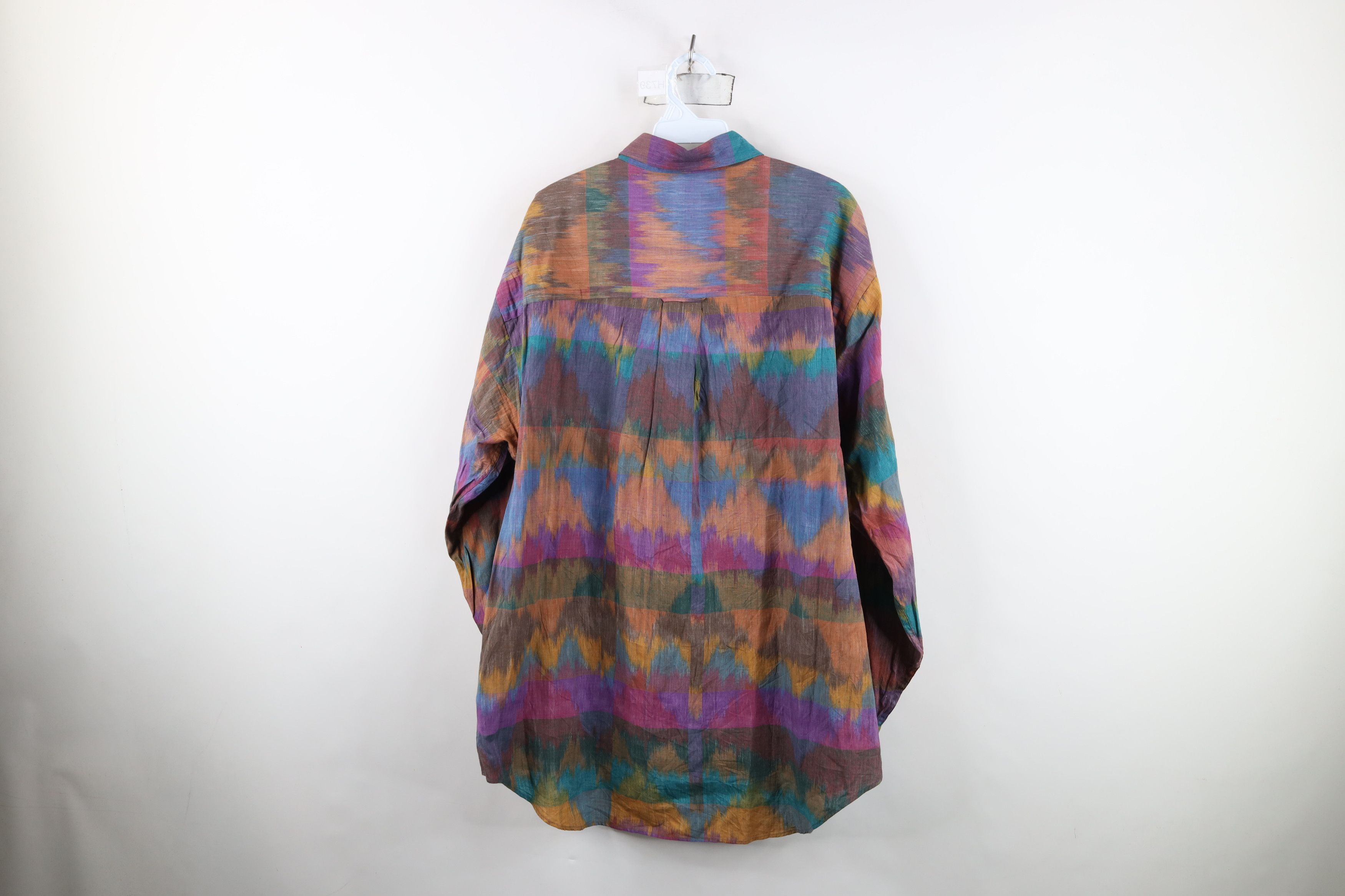Vintage Vintage 90s Streetwear Gauzy Cotton Collared Button Shirt Size US L / EU 52-54 / 3 - 9 Thumbnail