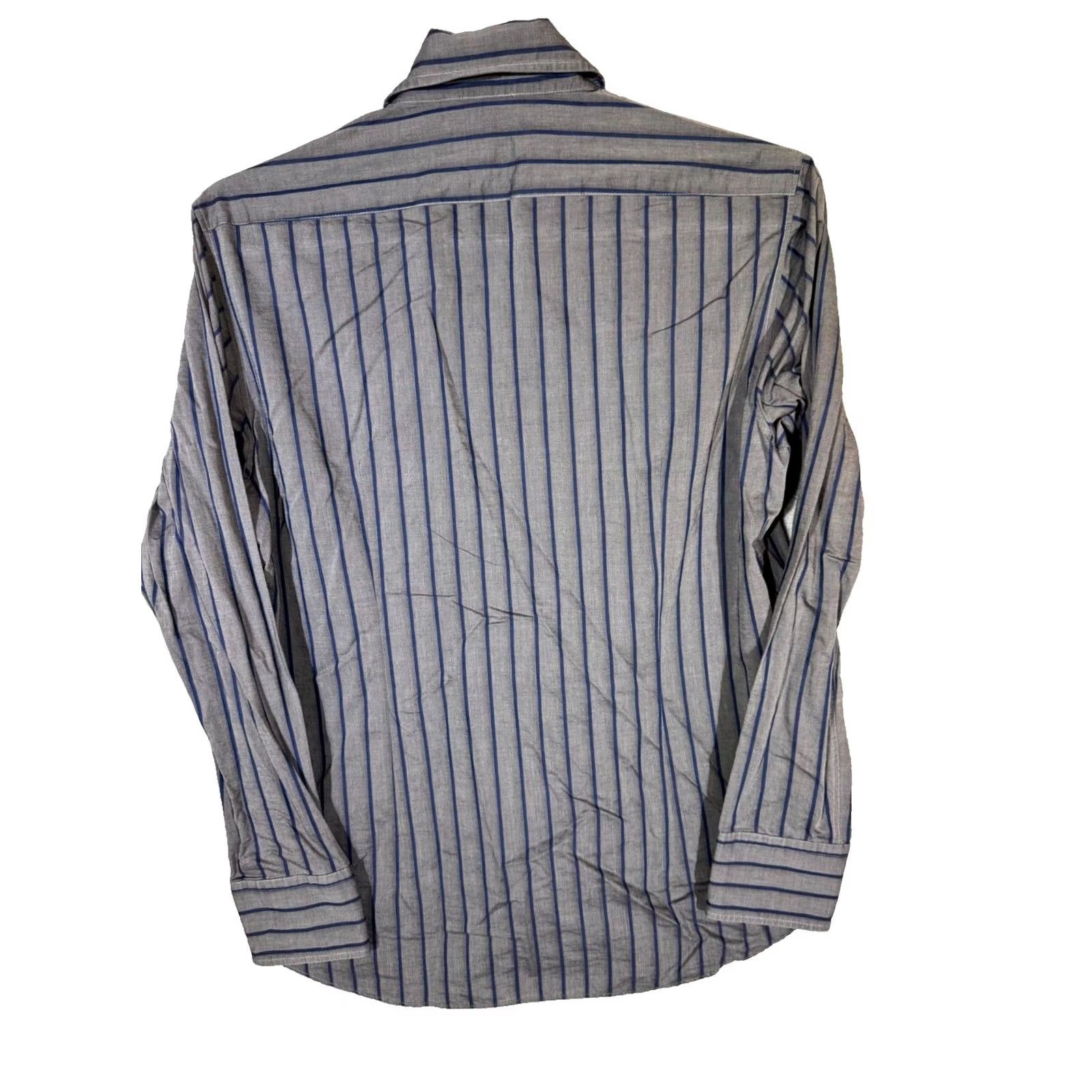 Hugo Boss VINTAGE Hugo Boss Men’s Shirt Large Gray Stripe 100% Cotton Fitted Button-Up Excellent Size US L / EU 52-54 / 3 - 2 Thumbnail