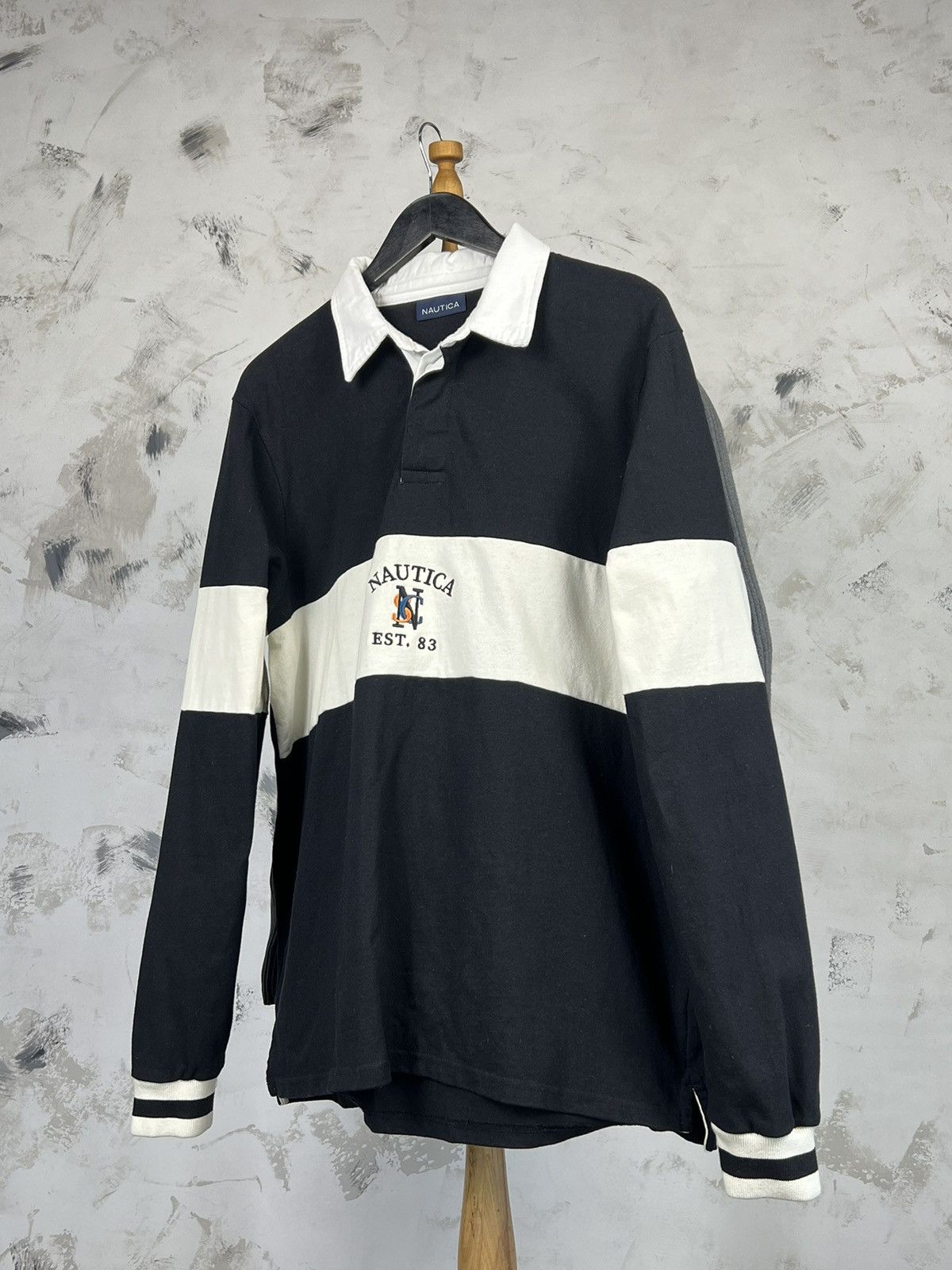 Nautica Vintage Nautica Rygby Long Sleeve Polo Shirt Size L - XL Size US L / EU 52-54 / 3 - 1 Thumbnail