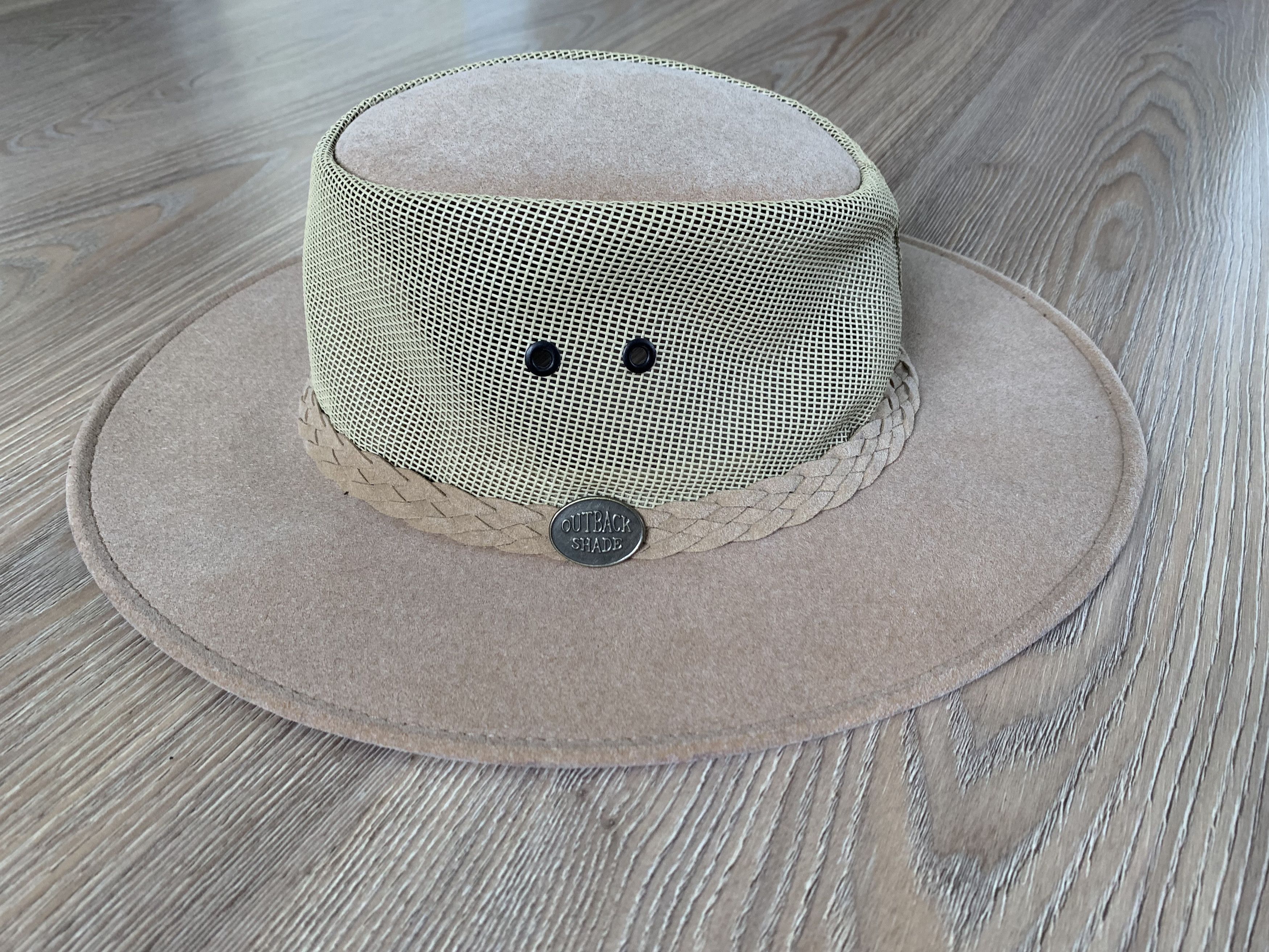 Designer Outback Shade Hat Safari Unisex Rare Made Australia Beige Size ONE SIZE - 2 Thumbnail