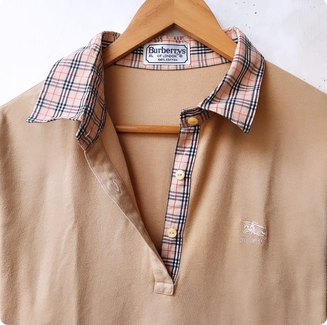 Burberry × Burberry Prorsum × Vintage Vintage 90s Burberrys Polo Shirt Size US L / EU 52-54 / 3 - 4 Thumbnail