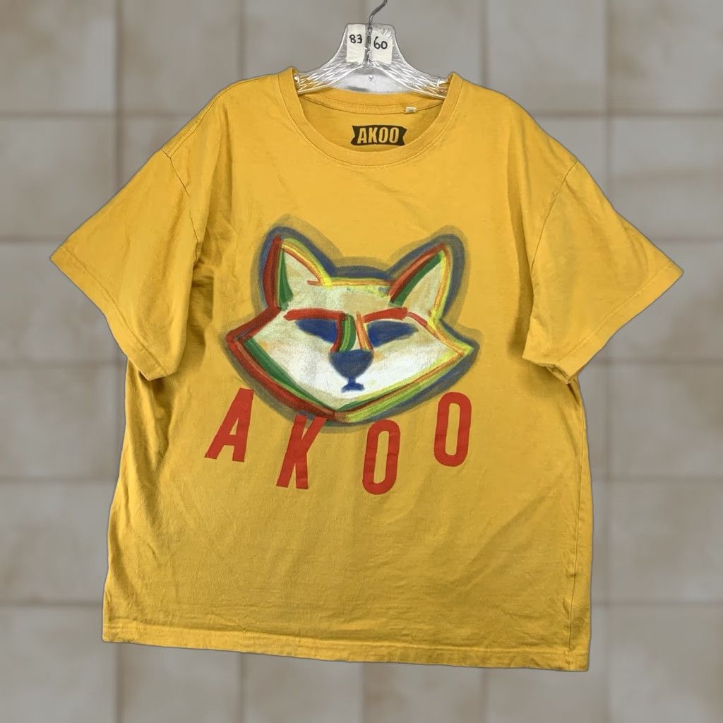 Logo 7 AKOO Men's T-Shirt Old Gold Colorful Fox Graphic Print Crew Neck Short Sleeve Size XL Size US XL / EU 56 / 4 - 1 Thumbnail