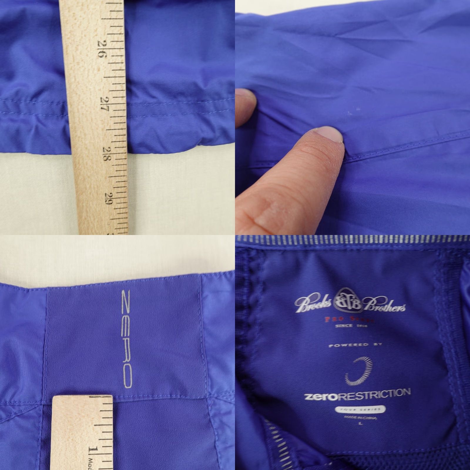Brooks Brothers Brooks Brothers Zero Restriction Jacket Mens L Blue Windbreaker Golf Coat Size US L / EU 52-54 / 3 - 8 Thumbnail