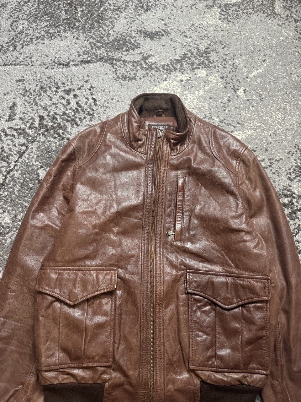 Vintage Vintage y2k Leather Motorcycle Brown Bomber Avantgarse Jack Size US M / EU 48-50 / 2 - 4 Thumbnail