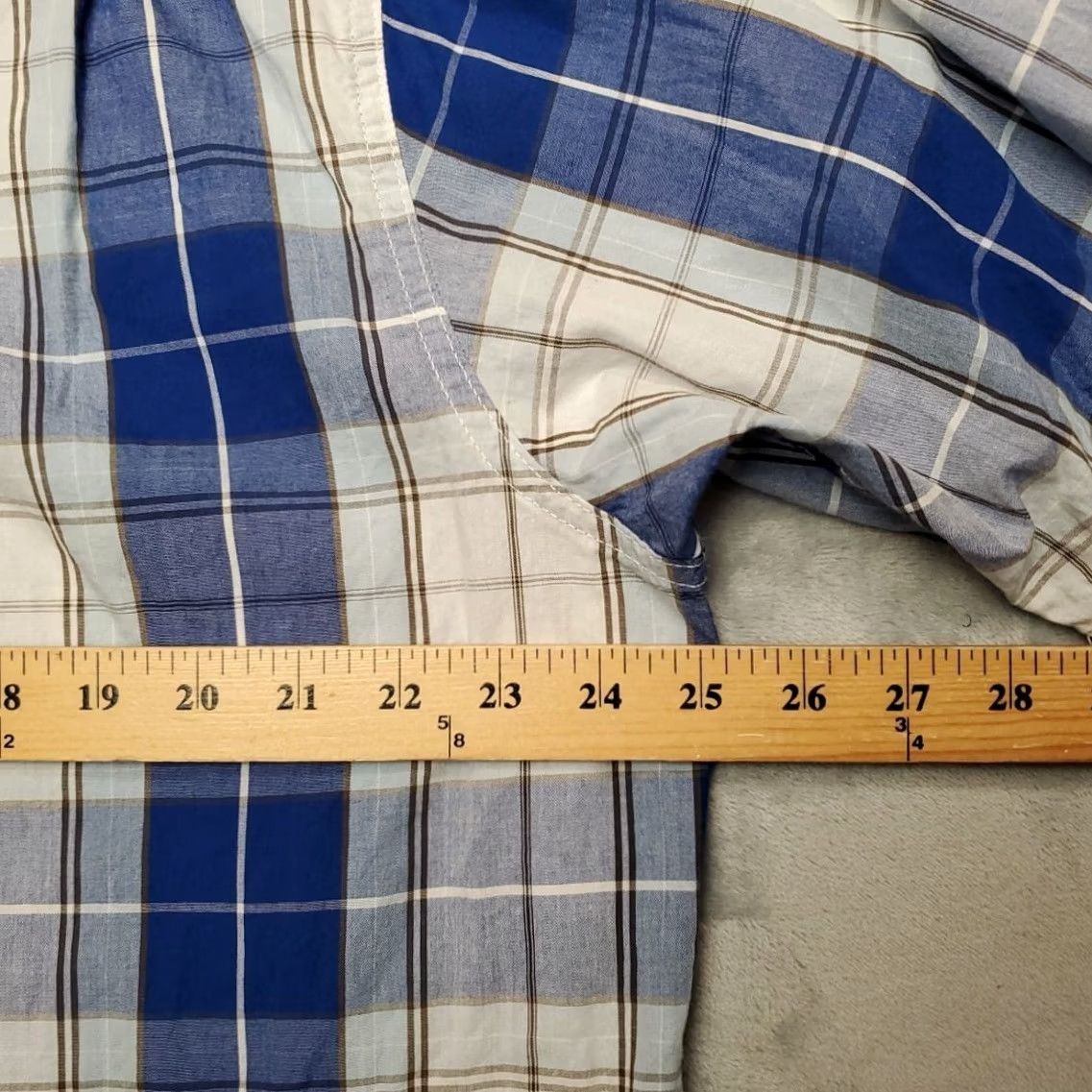 Wrangler Wrangler Shirt Mens XL Blue Plaid Western Short Sleeve Button Up Cowboy Rodeo Mens XL Western Shirt Size US XL / EU 56 / 4 - 7 Thumbnail
