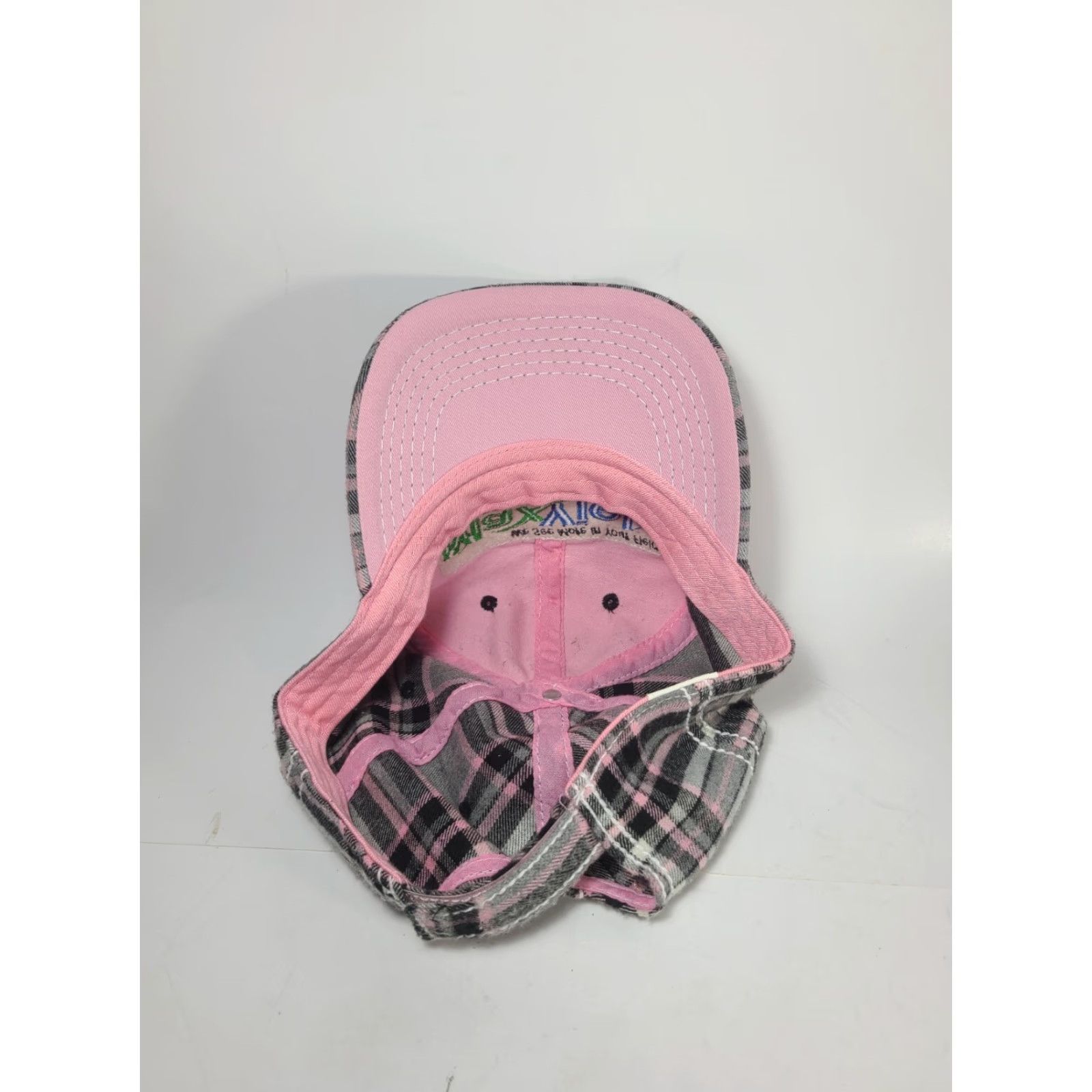 Pinko Cap America MaxYield Cooperative Hat Baseball Cap Pink Plaid Cotton Canvas Adjustable Unisex Adults Farmers Farming Theme 90s? Size ONE SIZE - 7 Thumbnail